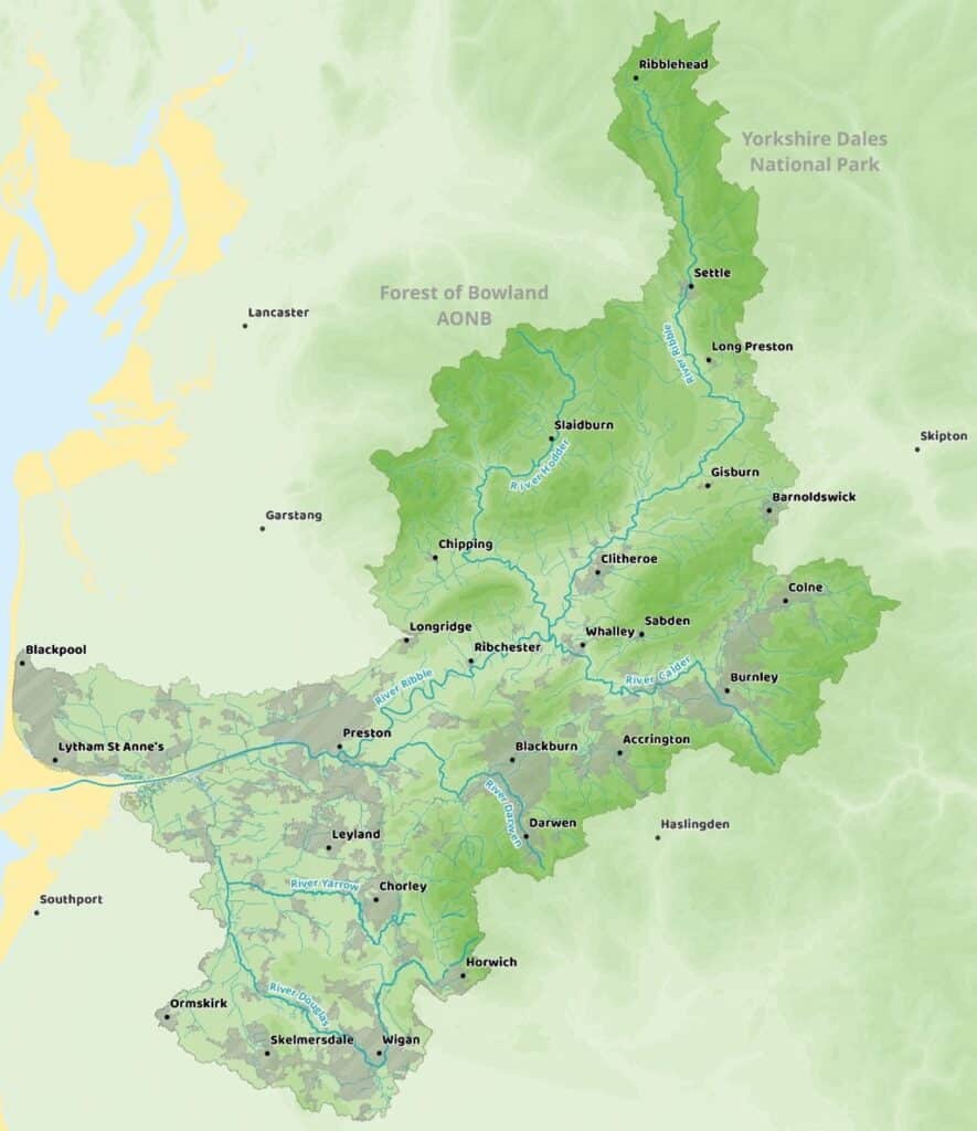 An image of the Ribble river catchment