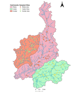 A map showing survey locations, which help Ribble Rivers Trust monitor fish in the Ribble