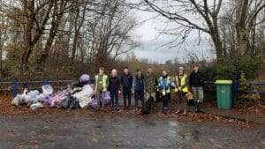 A fantastic effort by the volunteers and trainees at the Eaves Brook clean up