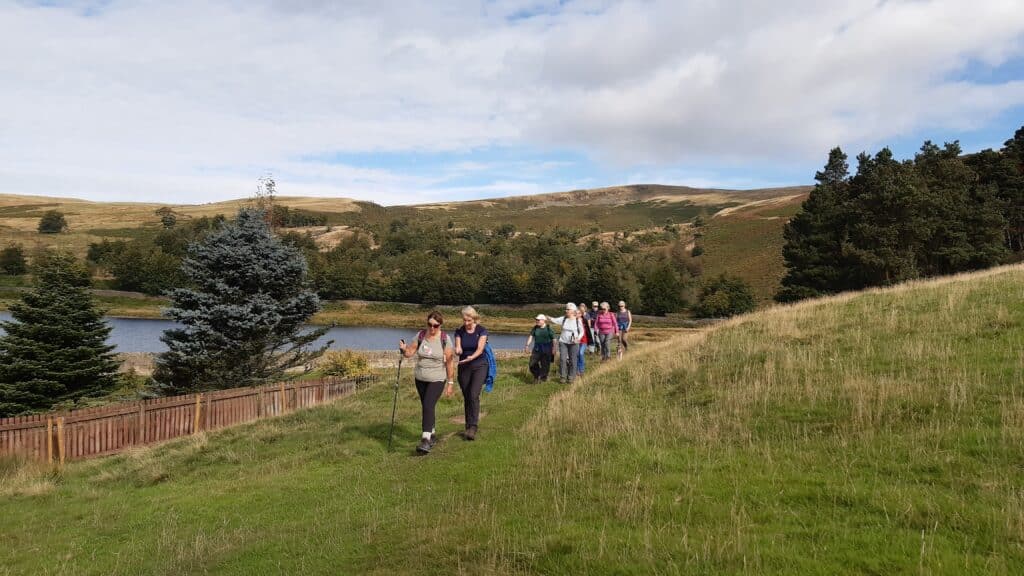 People from a local walking group on a guided walk around Sabden, one of the routes recommended for the Big River Ramble. 