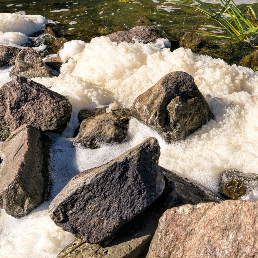 Natural river foam