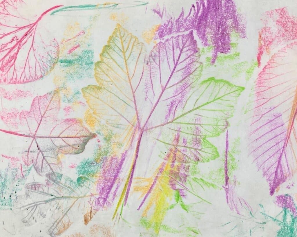 Leaf rubbing is one of our favourite autumn activities- see if you can match the leaf colours, or make a rainbow!
