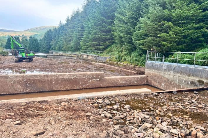 Empty gravel pits on Langden Brook